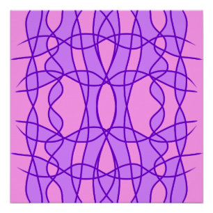 rosa und lila geometrisches Muster Poster