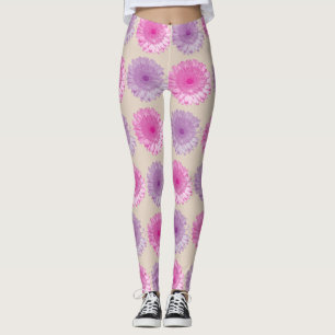 Rosa und lila gerberne Blumenmuster Leggings
