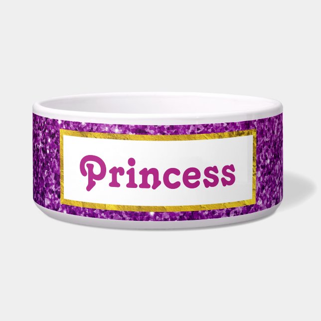 Rosa und Lila Glitzer-Edelsteine Napf (Vorderseite)