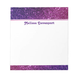 Rosa und Lila Glitzer-Edelsteine Notizblock