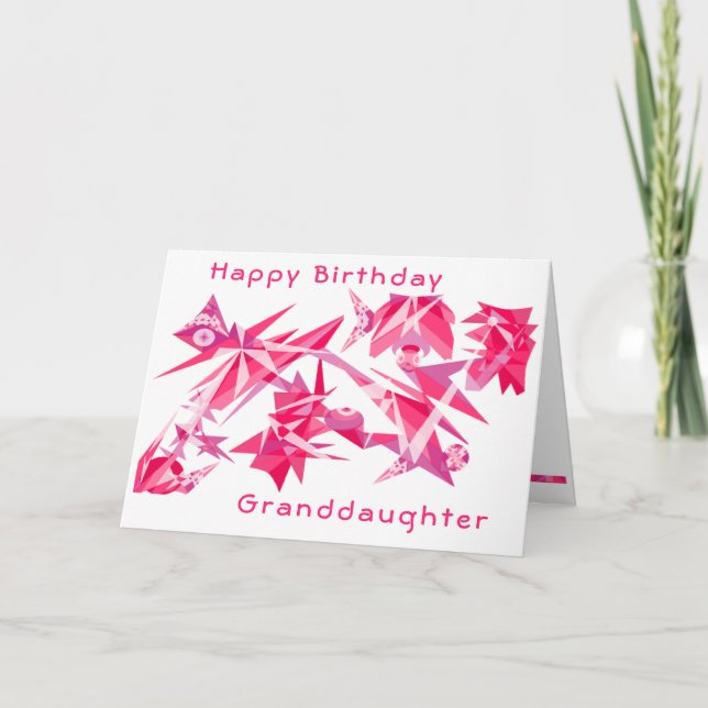 Rosa und Lila Grandtochter Geburtskarte Karte (Vorderseite)