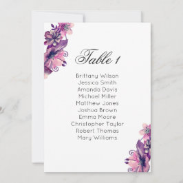 Rosa und lila Hochzeitskarte Einladung
