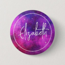 Rosa und Lila Imitate "Space & Stars" Galaxie Button