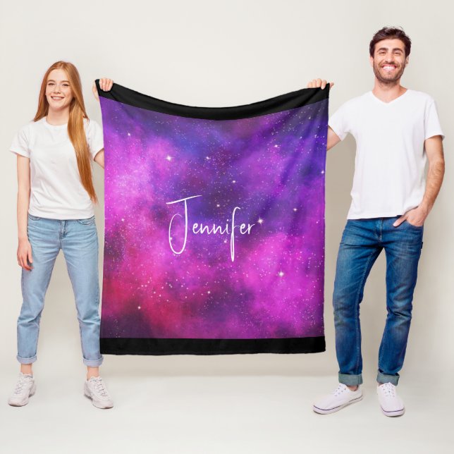 Rosa und Lila Imitate "Space & Stars" Galaxie Fleecedecke (Beispiel)