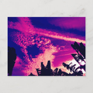 Rosa und lila interessanter Himmel Postkarte