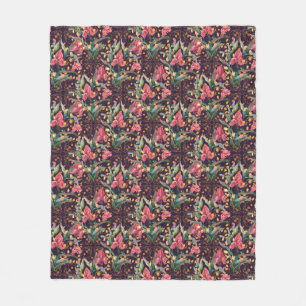 Rosa und Lila Iris-Blume Blumenfarbe Fleecedecke