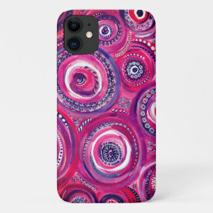 Rosa und Lila Kreise und Wirbel Originale Kunst Case-Mate iPhone Hülle