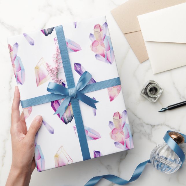 Rosa und Lila Kristalle Geschenkpapier (Schenken)