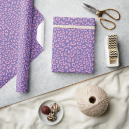 Rosa und Lila Leopard-Druckmuster Geschenkpapier