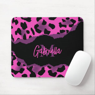 Rosa und Lila Leopardrucke Mousepad