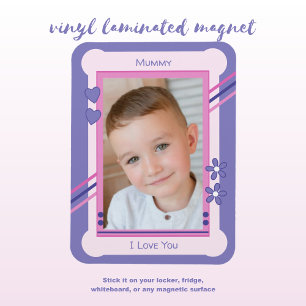Rosa und lila Liebe, du mummy Foto Magnet