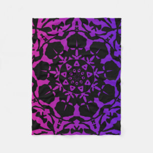 Rosa und lila Mandala-Blume Fleecedecke