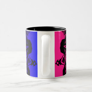Rosa und lila Mandala-Blume Zweifarbige Tasse