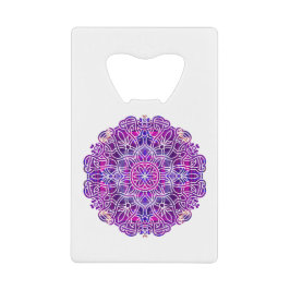 Rosa und Lila Mandala-Muster Geldbeutel Flaschenöffner