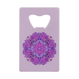 Rosa und Lila Mandala-Muster Geldbeutel Flaschenöffner