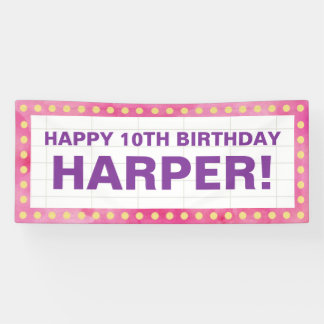 Rosa und Lila Marquee Birthday Banner