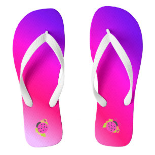 Rosa und Lila mit Marienkäfern Flip Flops