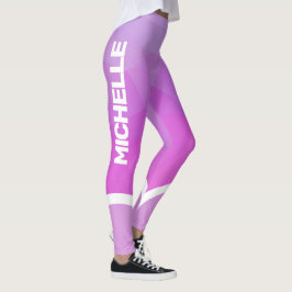Rosa und lila mit weißem Streifen Leggings