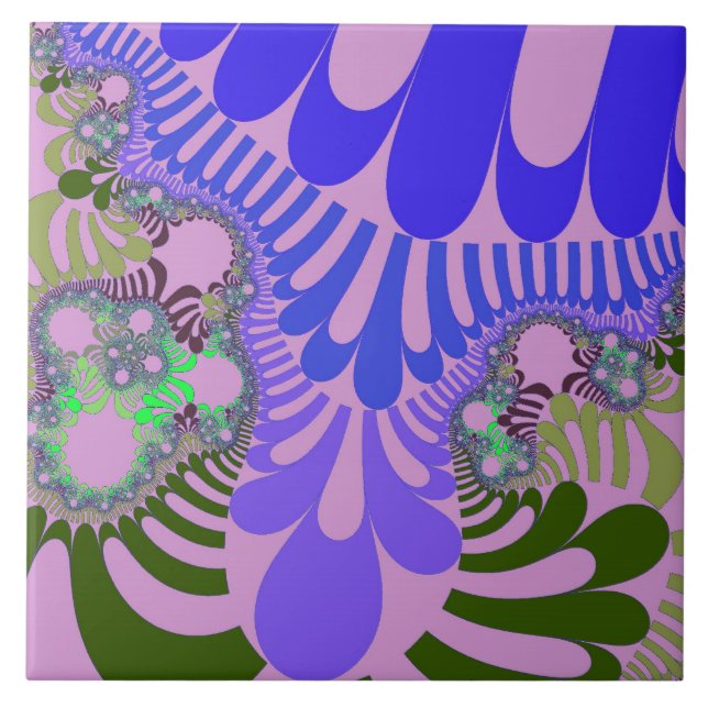 Rosa und Lila Mod Fliese (Vorderseite)