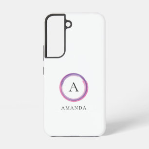 Rosa und lila modernes Monogramm Samsung Galaxy Hülle