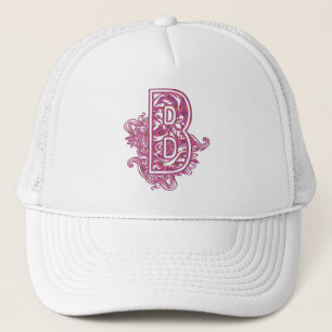 ROSA UND LILA MONOGRAMM-BUCHSTABE B TRUCKERKAPPE
