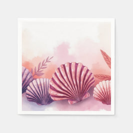 Rosa und lila Muscheln Serviette