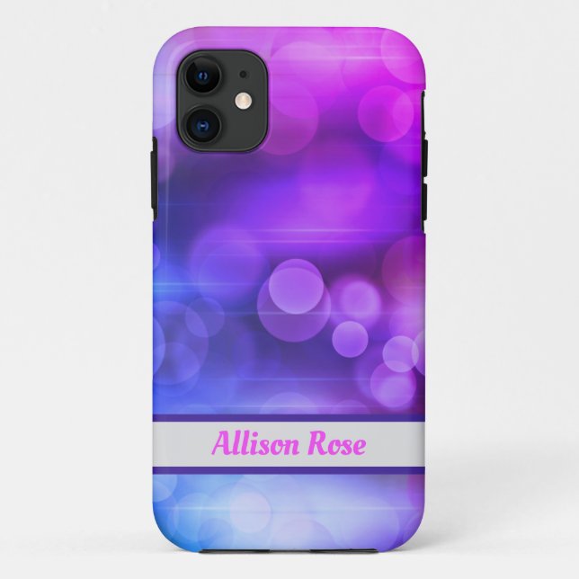 rosa und Lila Muster Abstrakter Kreise Case-Mate iPhone Hülle (Rückseite)