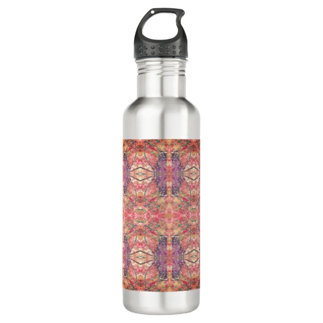 Rosa und lila Muster Edelstahlflasche (Vorderseite)