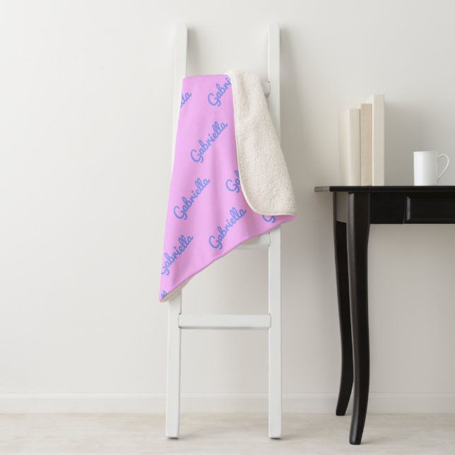 rosa und Lila Muster für Personalisierte Curse Sherpadecke (Beispiel)