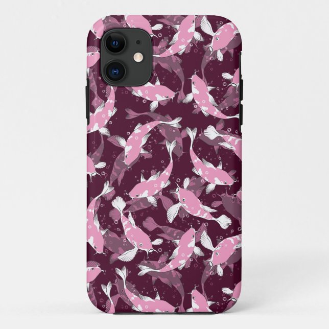 Rosa und Lila Muster - Koi Fish Case-Mate iPhone Hülle (Rückseite)
