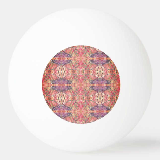 Rosa und lila Muster Tischtennisball (Vorderseite)