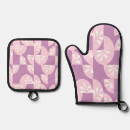 rosa und lila ofenhandschuh & Topflappen-Set