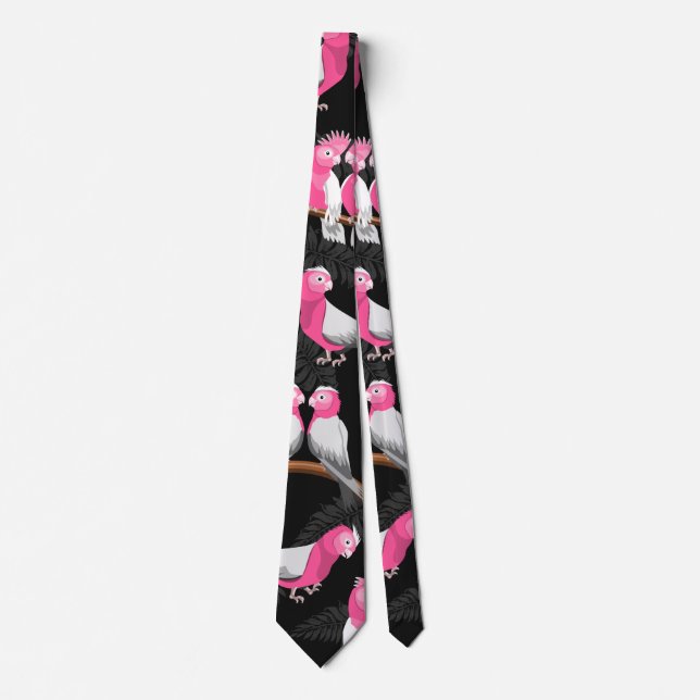 Rosa und lila Papageienmuster Krawatte (Vorderseite)