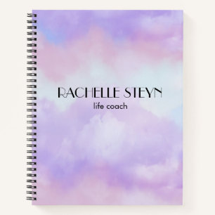 Rosa und lila pastellfarbene, flauschige Wolken Notizbuch