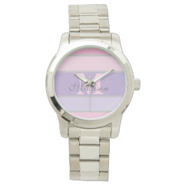 rosa und lila Pastete Armbanduhr