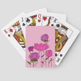 Rosa und Lila Peongs auf hellrosa Hintergrund Spielkarten