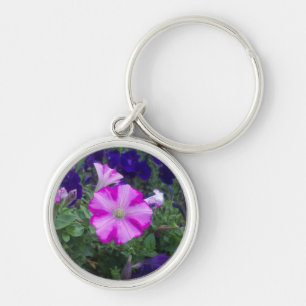 Rosa und Lila Petunias Schlüsselanhänger