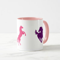 Rosa und Lila Ponys
