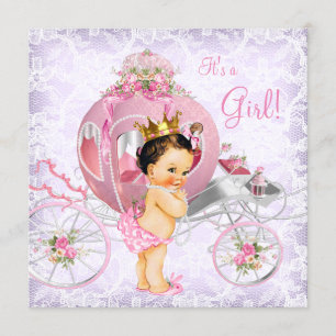 Rosa und lila Prinzessin Baby Shower Einladung