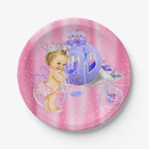 Rosa und lila Prinzessin Baby Shower Pappteller