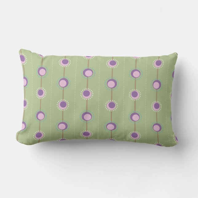 Rosa und lila Retro Kreise Lendenkissen (Vorderseite)