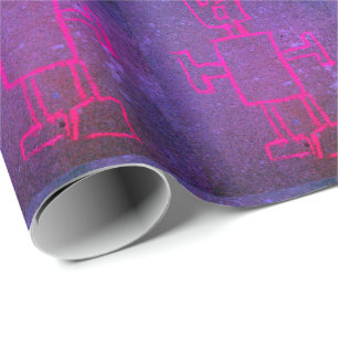 Rosa und Lila Robot Wrapping Paper Geschenkpapier