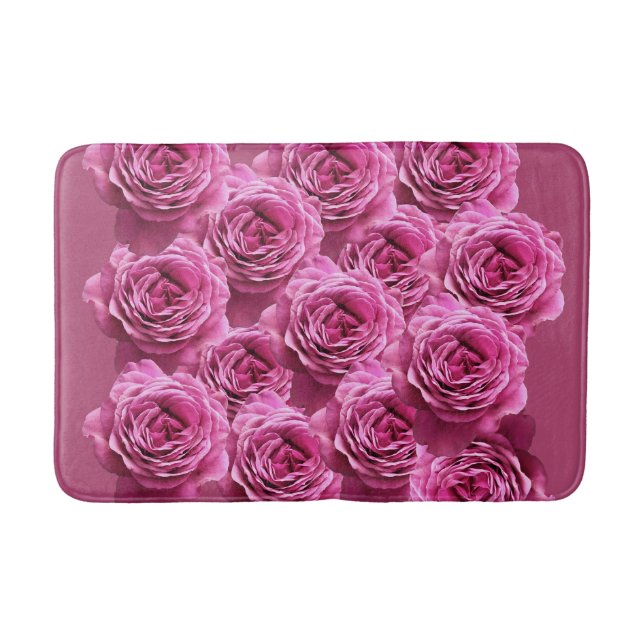 Rosa und lila Rose Badematte (Vorderseite)