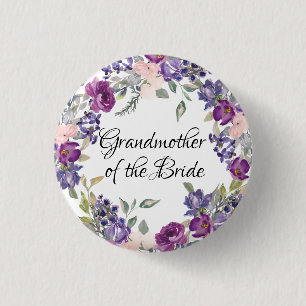 Rosa und Lila Rose Blumengroßmutter Button