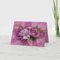 Rosa und Lila Rose Bouquet Mutter Tageskarte