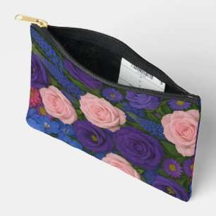 Rosa und Lila Rose Druckausschnitt Nähtasche Zubehörtasche