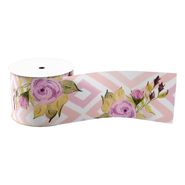 Rosa und Lila Rose Ripsband (Spule)