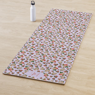 Rosa und lila Rosen Florale farbenfrohe Yogamatte