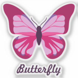 Rosa und lila Schmetterling mit kundenspezifischem Aufkleber