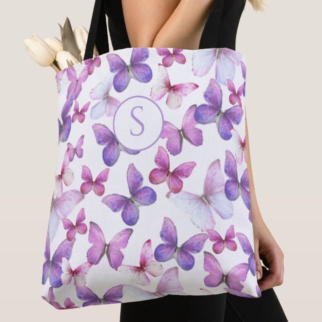 rosa und Lila Schmetterlinge Tasche (Von Creator hochgeladen)